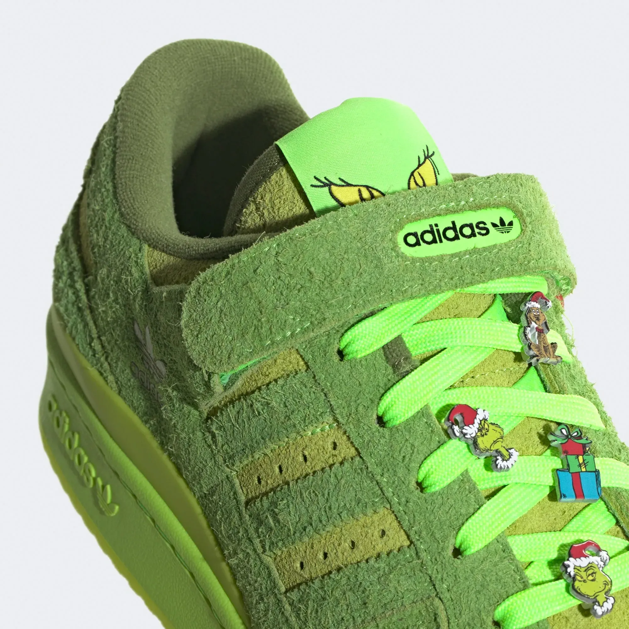 Adidas Forum Low The Grinch Limited Edition Sneakers - Festive Green and Red Holiday Theme