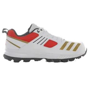 Adidas Crihase 23 Mens Cricket Shoes - Cloud White, Gold Metallic, Bright Red
