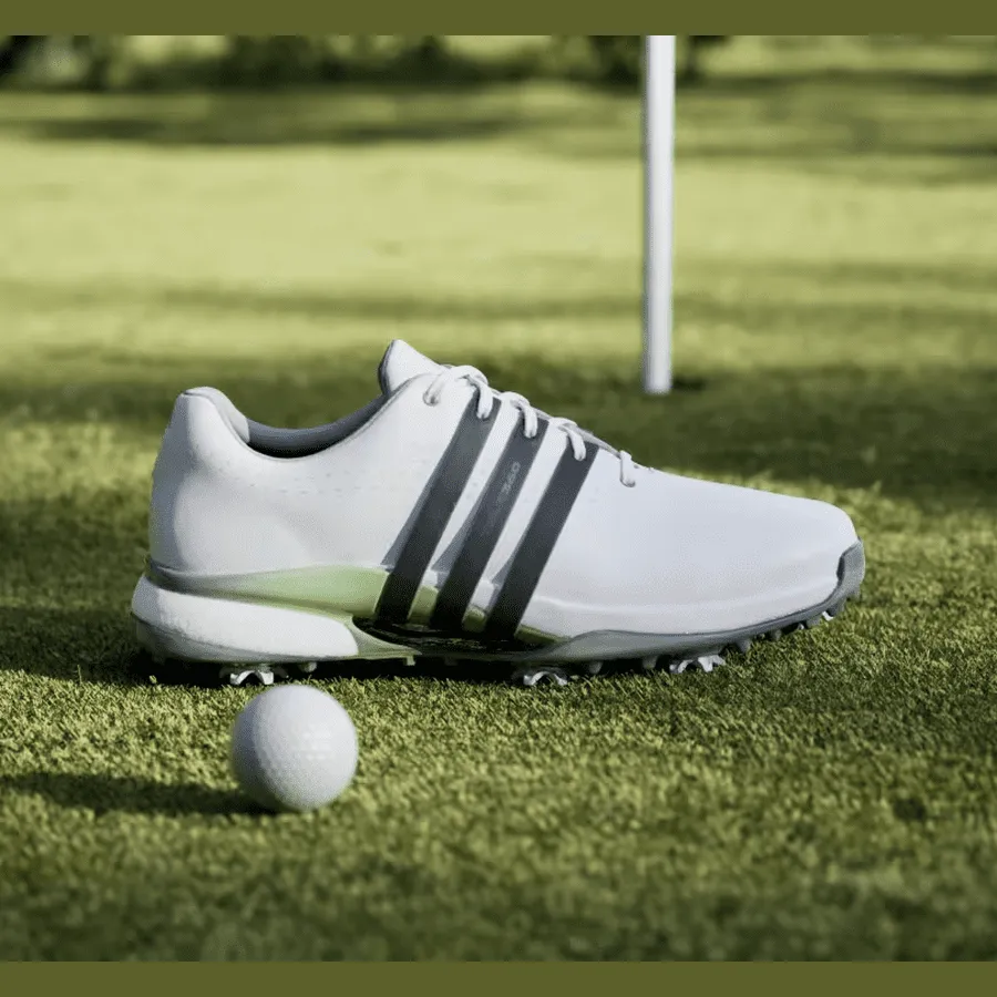 Adidas Tour360 24 Mens Golf Shoes - Enhanced Comfort in White, Stylish and Performance-Driven