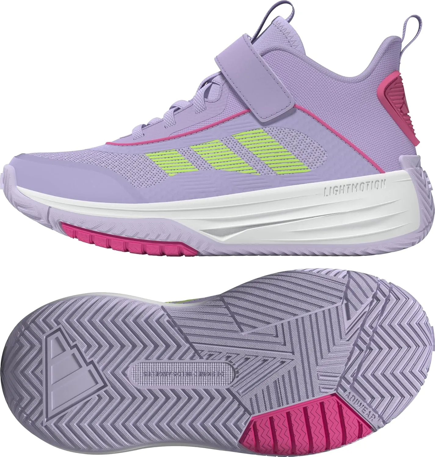 adidas Unisex-Child Own The Game 3.0 Mid Top Elastic Lace & Strap Basketball Sneaker