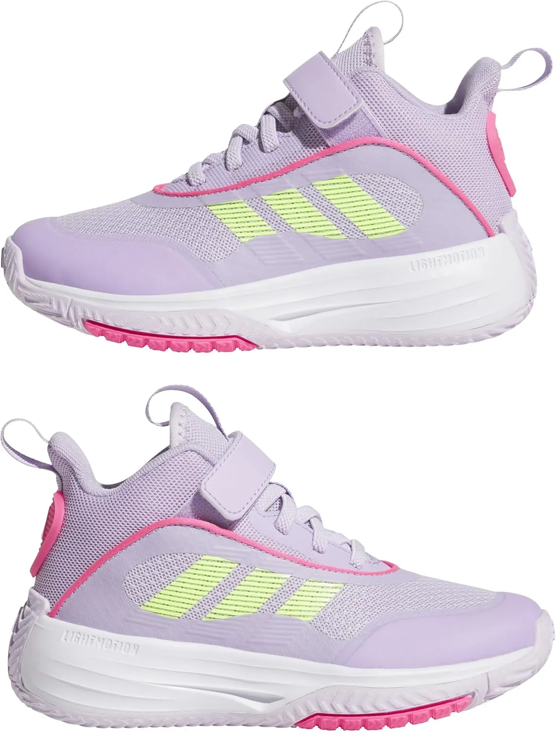 adidas Unisex-Child Own The Game 3.0 Mid Top Elastic Lace & Strap Basketball Sneaker