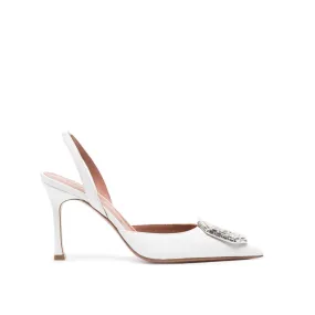 Amina Muaddi fibbia di cristallo Camelia 95 mm DÉCOLLETÉ