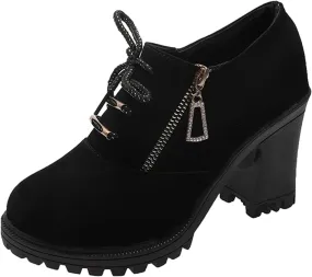 Ankle Boots for Women Chunky Heel Boots Boots For Women Non Slip Outdoor Ankle Boots Lace Up Casual Work Boots