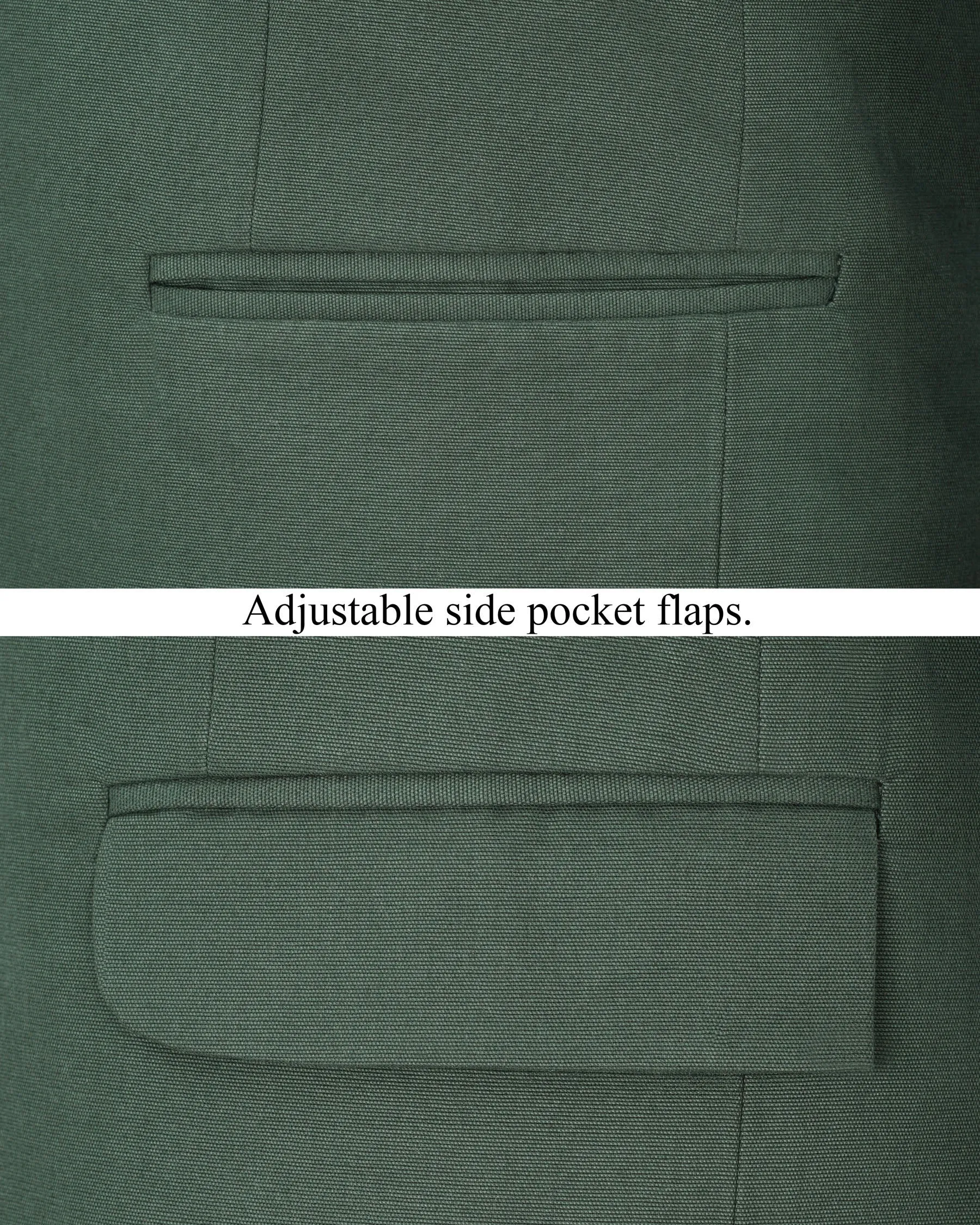 Premium Cotton Green Asparagus Bandhgala Blazer with Cross Placket