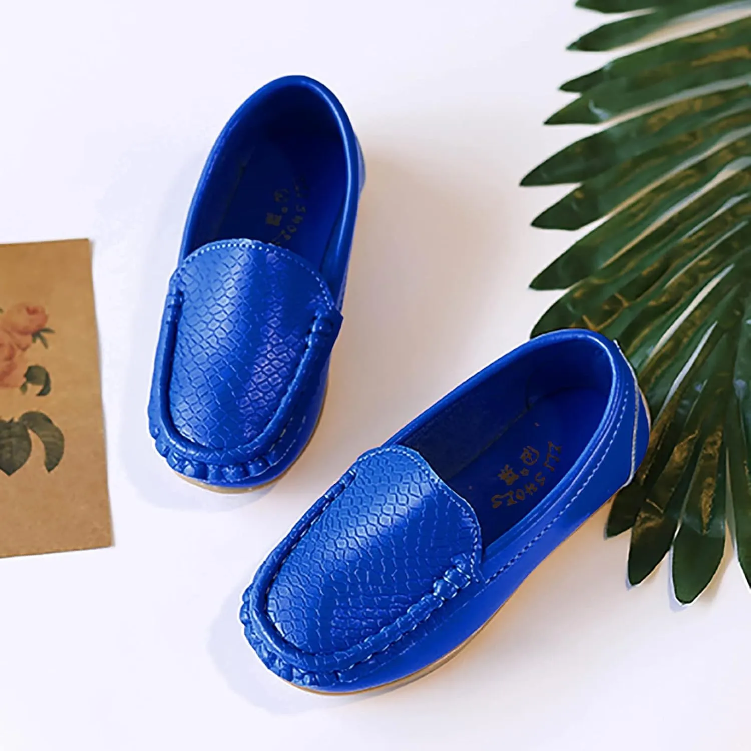 Big Kids Boys Leather Loafers Toddler Slip On Shoe Solid Color Flat Bottom Non Slip Shoes Boys Fashion Casual Shoes