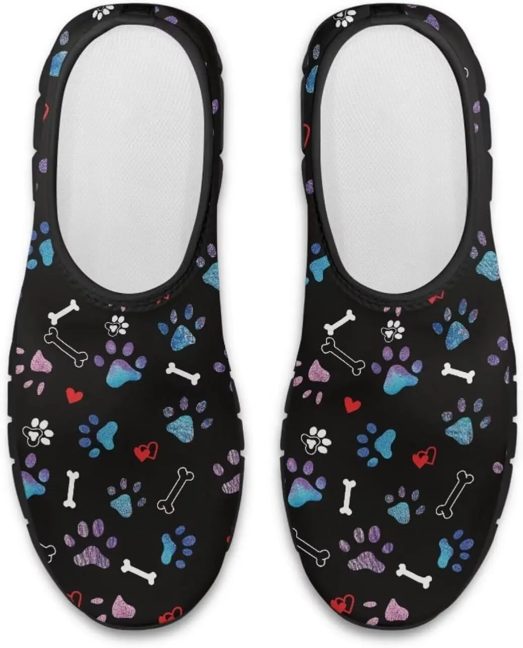 Binienty Printed Slip on Loafers for Women Work Breathable Mesh Barefoot No Laces Running Hiking Tennis Shoe