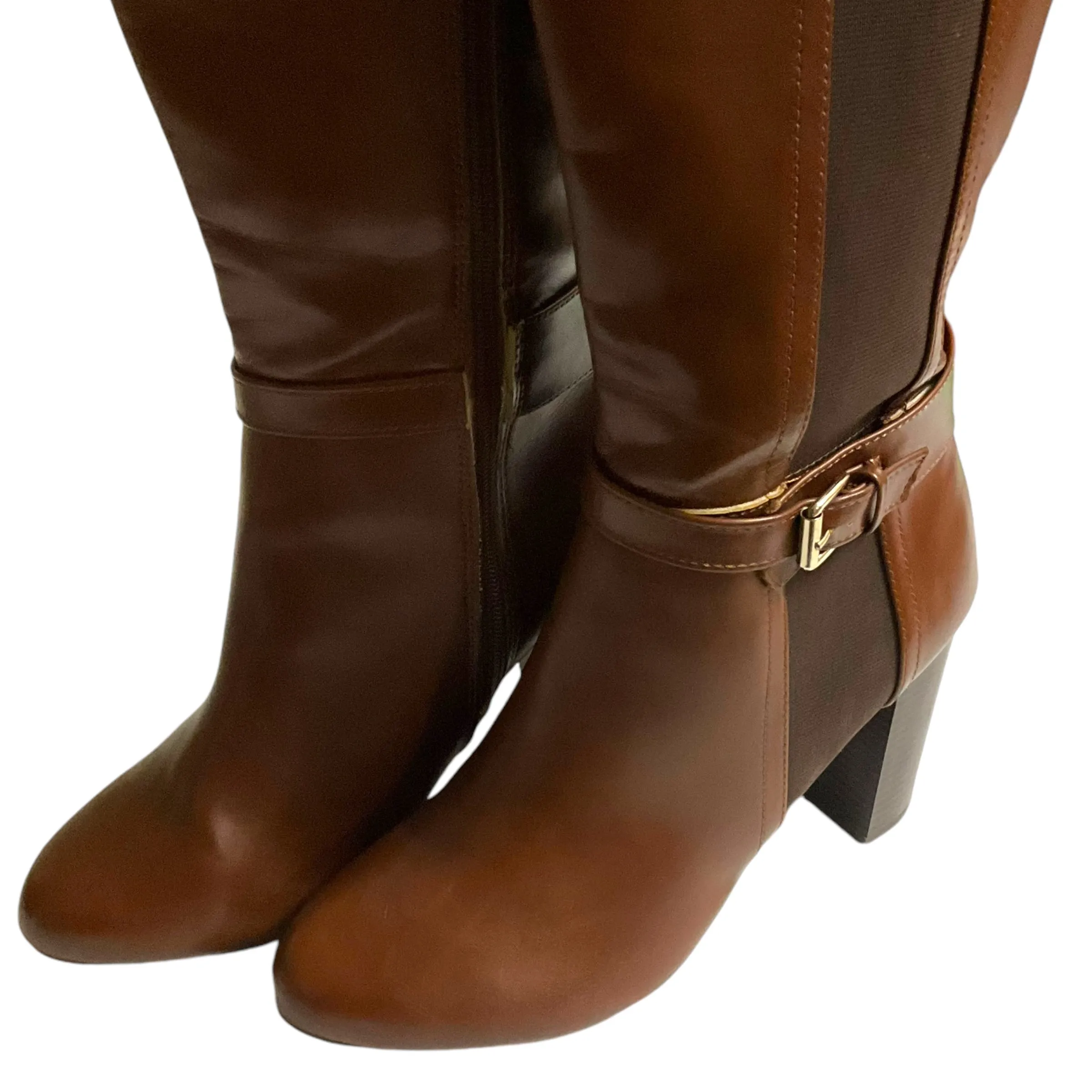 Boots Knee Heels By Lane Bryant In Brown, Size: 11