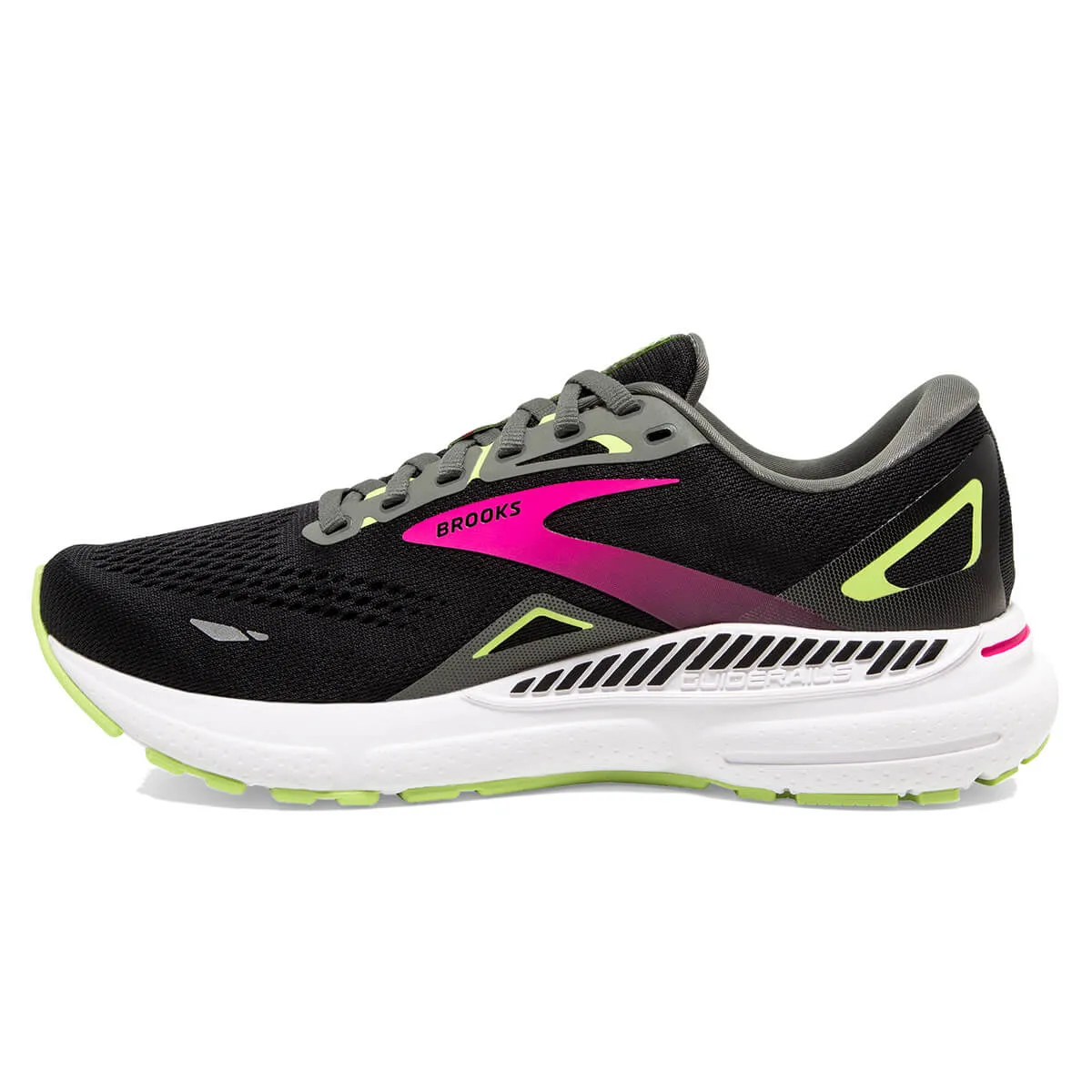 Black Gunmetal Sharp Green Womens Brooks Adrenaline GTS 23 Running Shoes