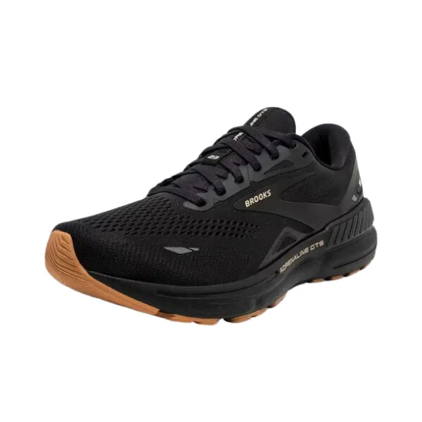 Brooks Mens Adrenaline GTS 23 Running Shoes in Black, Cream, and Biscuit Colors