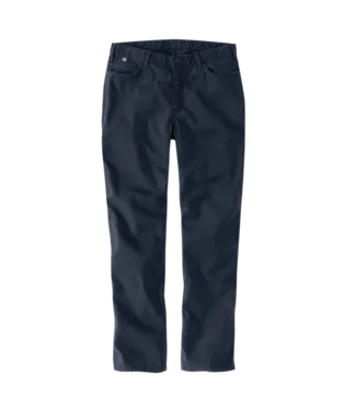Carhartt, Women's Flame-Resistant Rugged Flex® Relaxed Fit Canvas Work Pant, 105015, Navy & Khaki