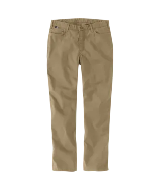 Carhartt, Women's Flame-Resistant Rugged Flex® Relaxed Fit Canvas Work Pant, 105015, Navy & Khaki