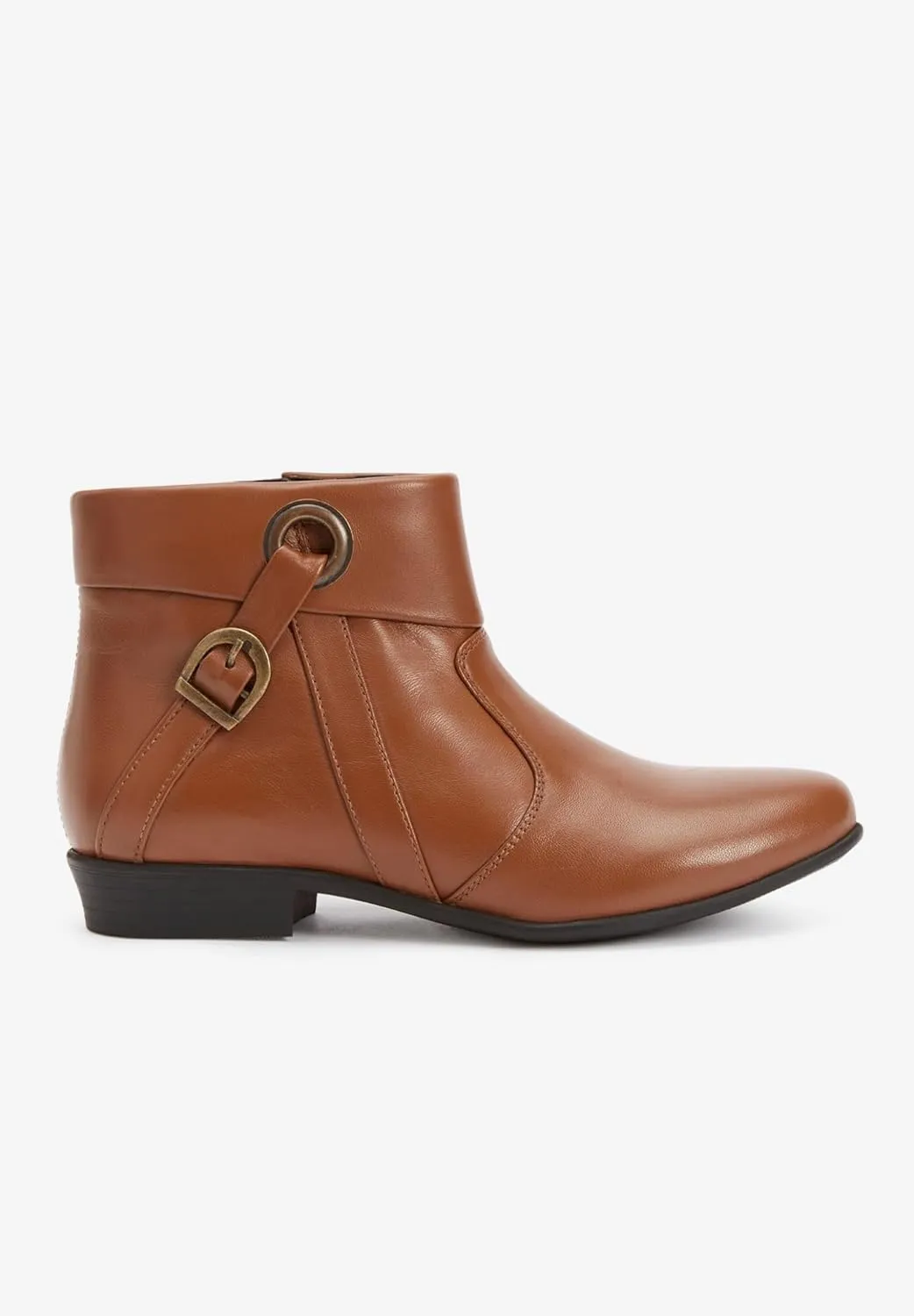 Comfortview Terri Leather Bootie Short Ankle Boot Women's Winter Shoes (Wide Widths Available)