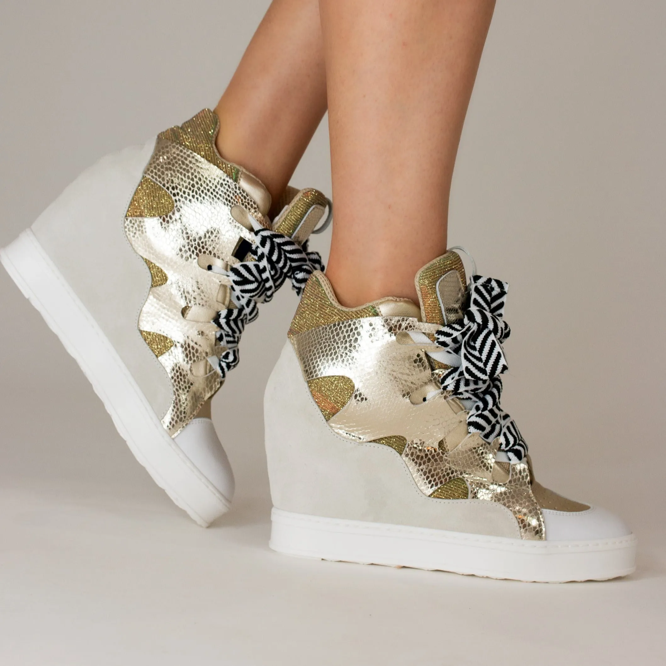 Courageous Metallic Gold  ( Black Laces)