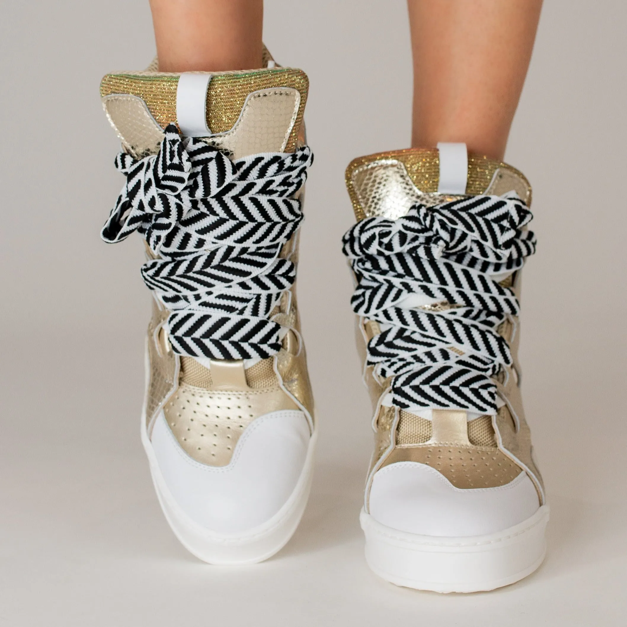 Courageous Metallic Gold  ( Black Laces)