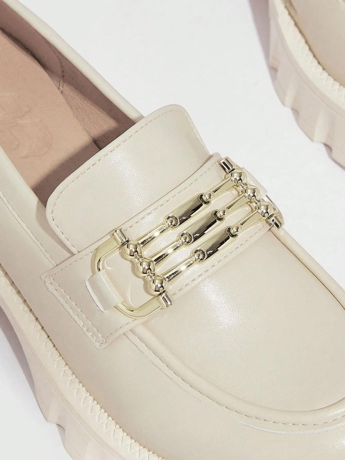 CUCCOO BIZCHIC Women's Shoes Minimalist Metal Decor Slip-On Platform Elegant Outdoor Beige Wedge Shoes Vacation Shoes Summer Sale