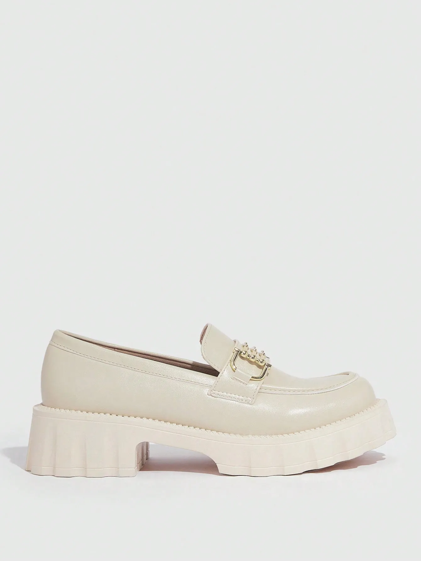 CUCCOO BIZCHIC Women's Shoes Minimalist Metal Decor Slip-On Platform Elegant Outdoor Beige Wedge Shoes Vacation Shoes Summer Sale