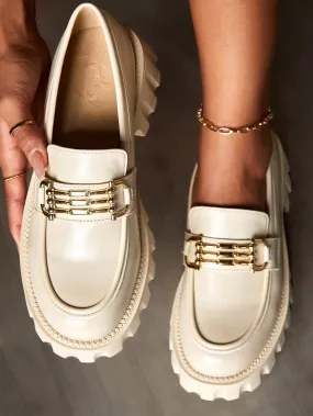 CUCCOO BIZCHIC Women's Shoes Minimalist Metal Decor Slip-On Platform Elegant Outdoor Beige Wedge Shoes Vacation Shoes Summer Sale