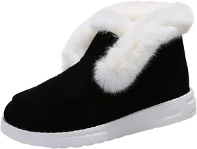 Cute Winter Boots For Women Fashion Snow Boots Warm Fur Lining Comfortable Fuzzy Ankle Booties Loafers Shoes 2024