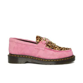 Stylish Pink Leopard Print Dr. Martens Adrian Hair-On Snaffle Loafer