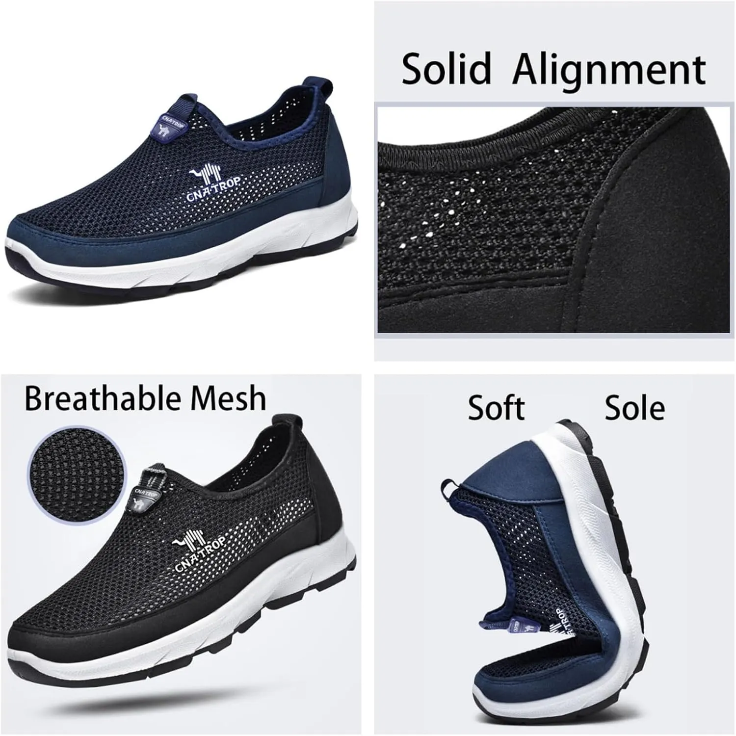 FAIRSOMA Men's Slip-on Breathable Mesh Walking Loafers,Summer Comfortable Non-Slip Loafers Fashion Outdoor Flats Sneakers Lightweight Soft Driving Casual Travel Boat Tennis Shoes