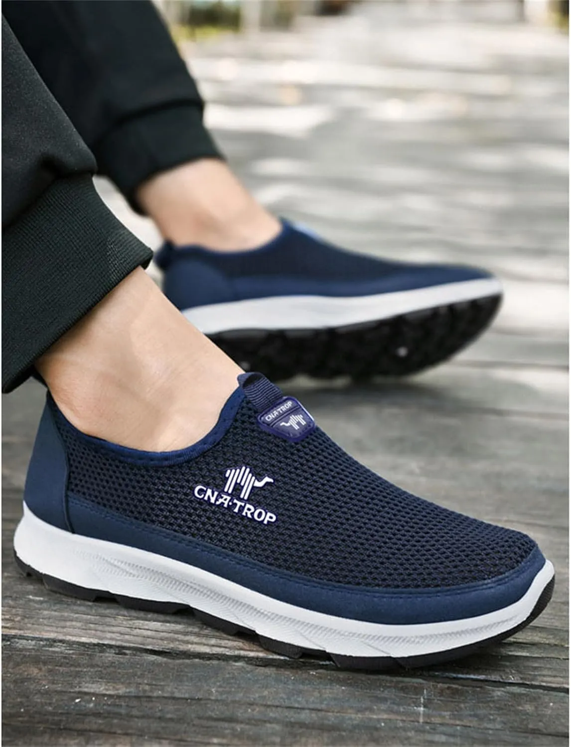 FAIRSOMA Men's Slip-on Breathable Mesh Walking Loafers,Summer Comfortable Non-Slip Loafers Fashion Outdoor Flats Sneakers Lightweight Soft Driving Casual Travel Boat Tennis Shoes