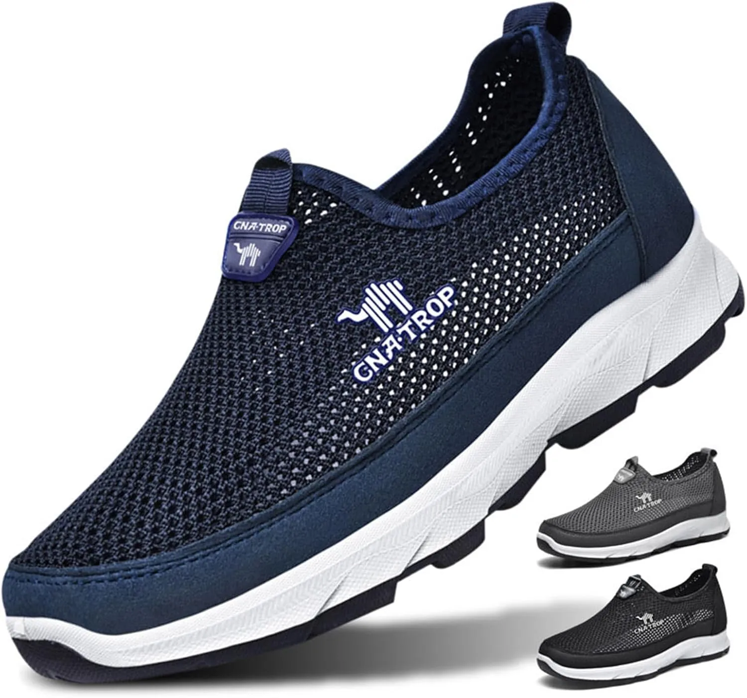 FAIRSOMA Men's Slip-on Breathable Mesh Walking Loafers,Summer Comfortable Non-Slip Loafers Fashion Outdoor Flats Sneakers Lightweight Soft Driving Casual Travel Boat Tennis Shoes