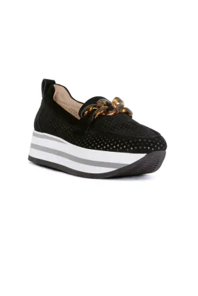Fern Platform Loafers - Black