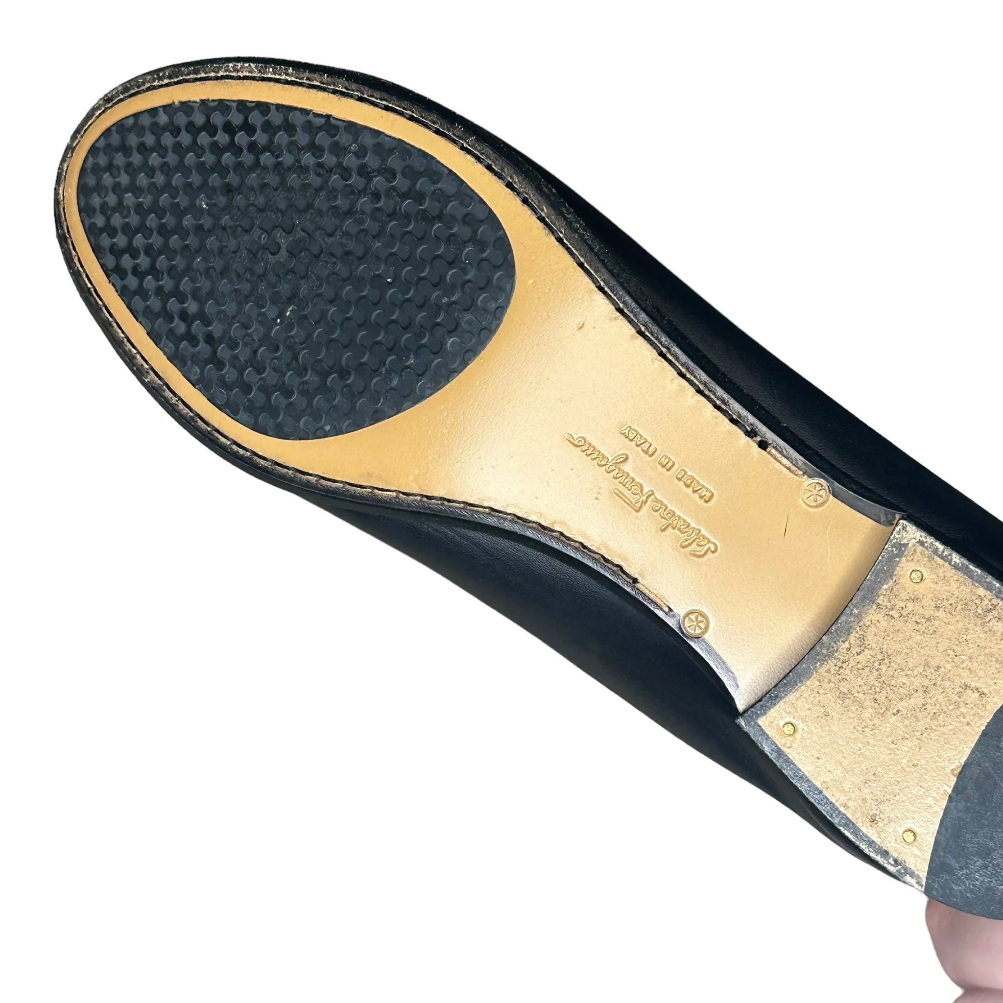 Ferragamo Black Leather Loafers