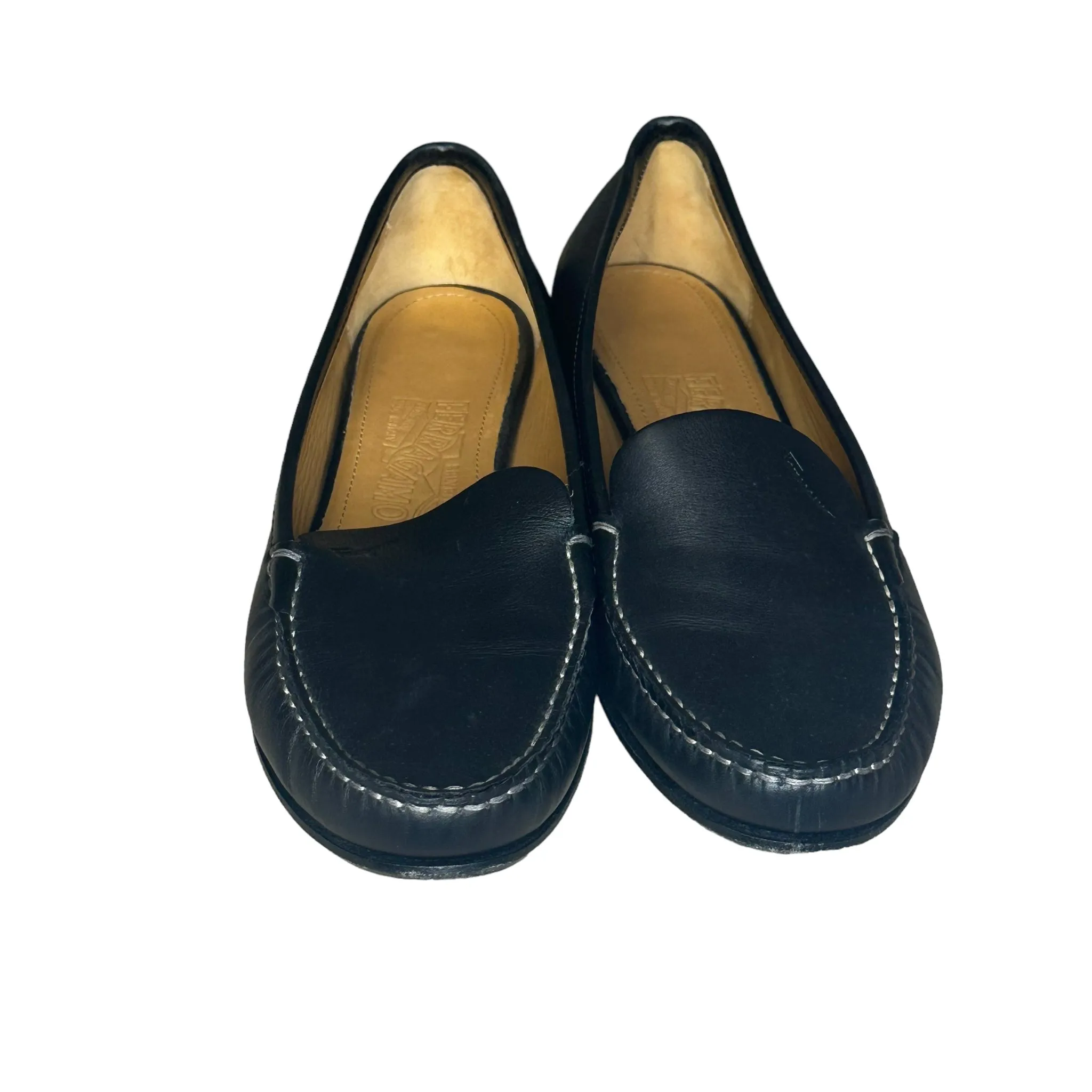 Ferragamo Black Leather Loafers