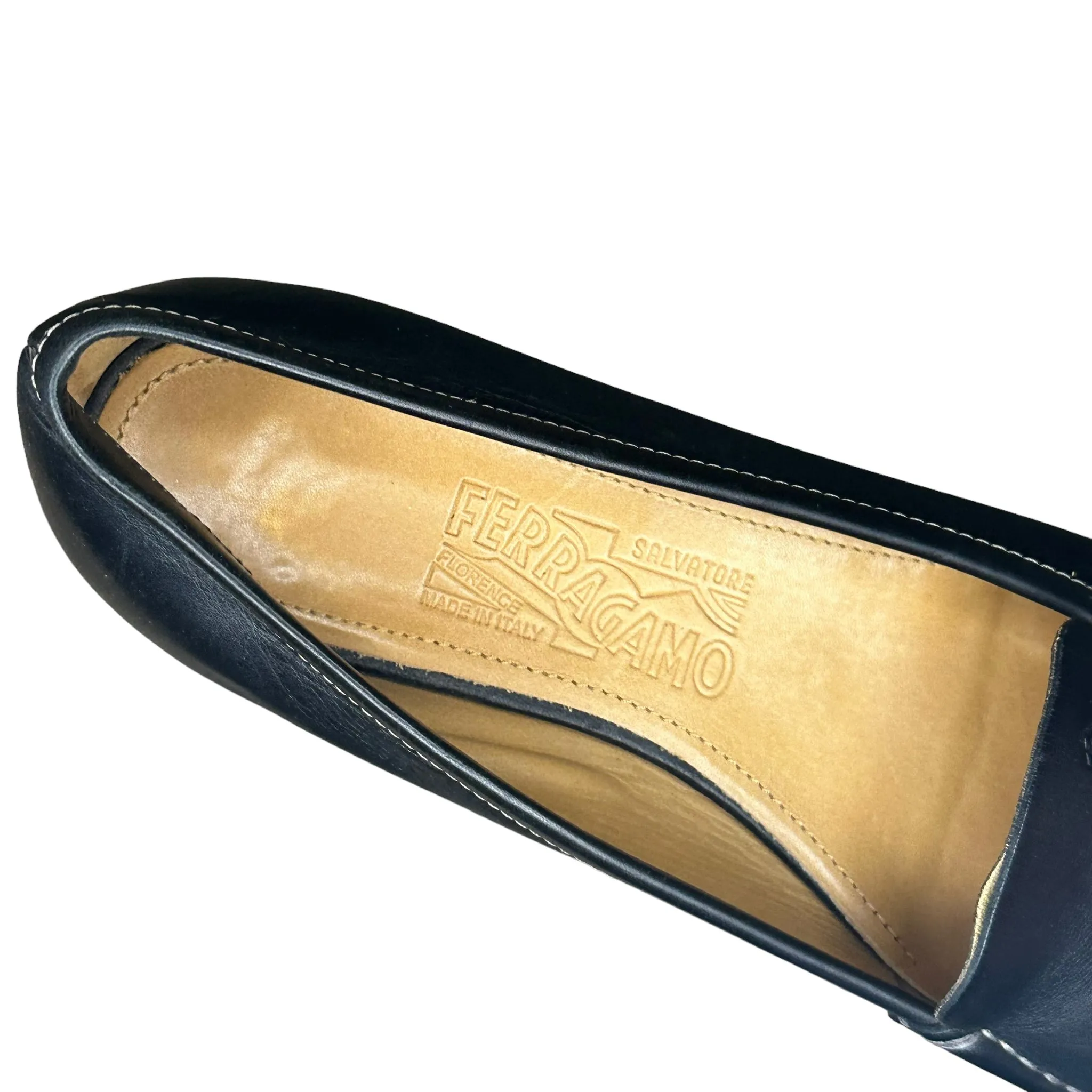 Ferragamo Black Leather Loafers