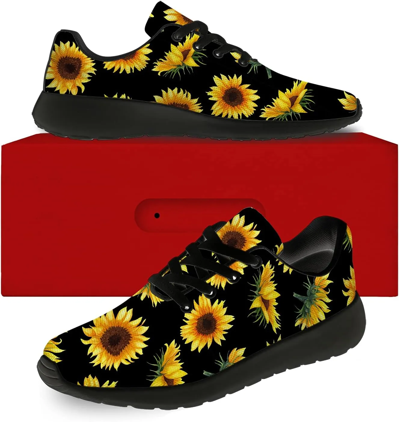Flower Shoes for Women Men Running Shoes Womens Mens Comfortable Walking Tennis Sneakers Floral Shoes Gifts