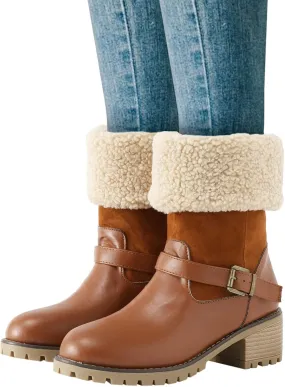 Gibobby Boots for Women Winter Snow Boots Fur Lined Warm Ankle Boots Slip On Waterproof Outdoor Booties Comfortable Shoes