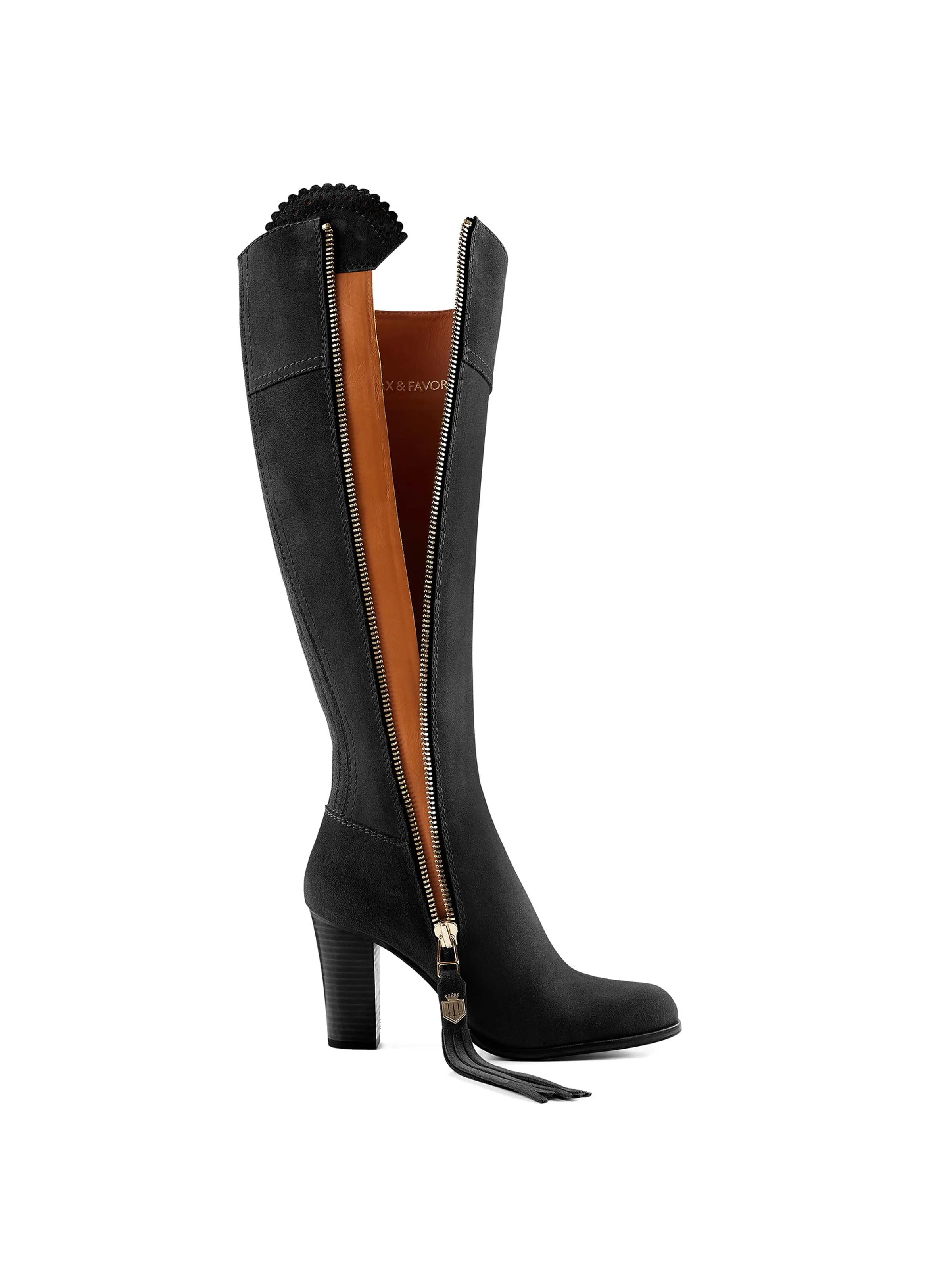 Classic Black Suede High Heeled Regina - Regular Fit