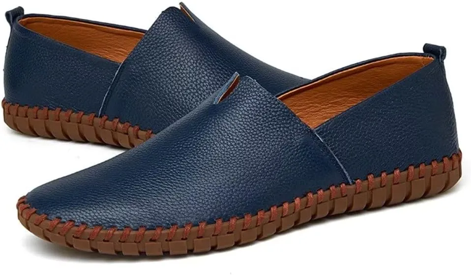 INEELUYI Men??s Casual Loafers Fashion Leather Slip On Driving Shoes
