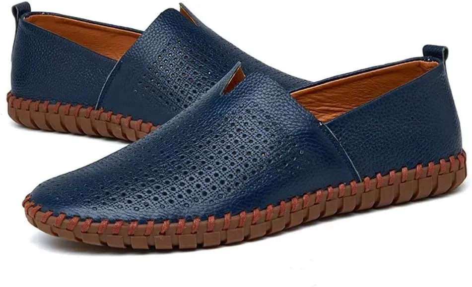 INEELUYI Men??s Casual Loafers Fashion Leather Slip On Driving Shoes