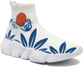 Japanese Graffiti Art Printed Shoes Boys Sneakers Girls Casual Walking Socks Shoes