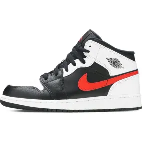 Jordan 1 Mid White Black Chile Red (GS)