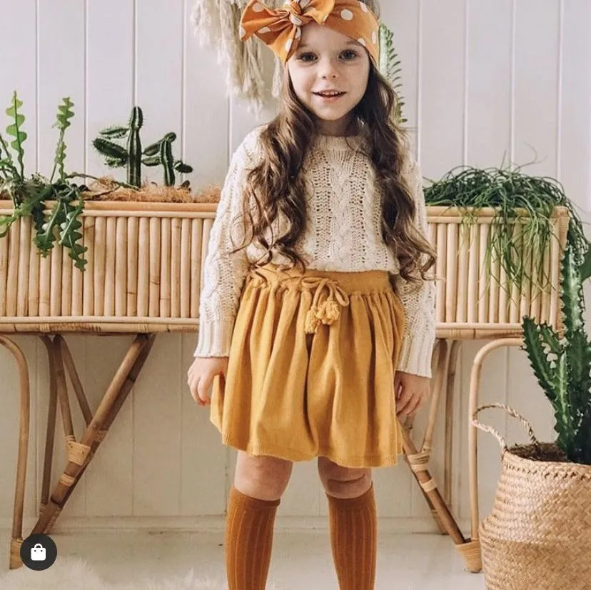 Kids Socks - Little MeMe Cotton Ribbed Mustard