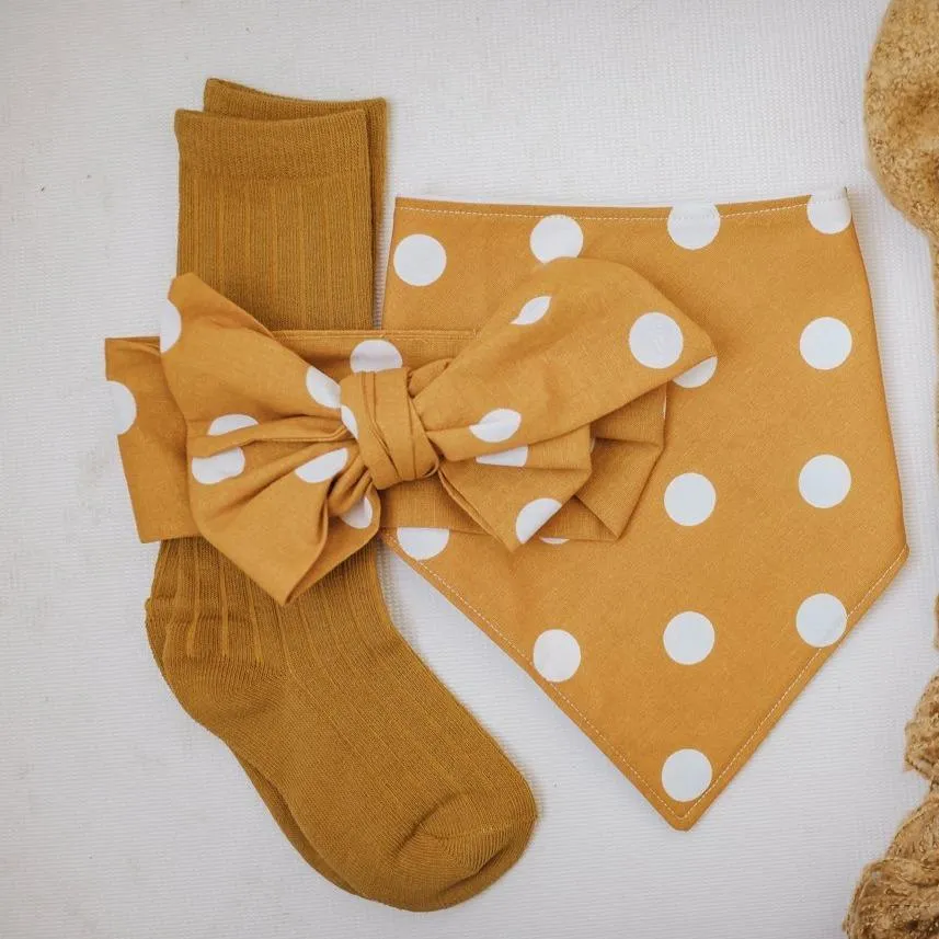 Kids Socks - Little MeMe Cotton Ribbed Mustard
