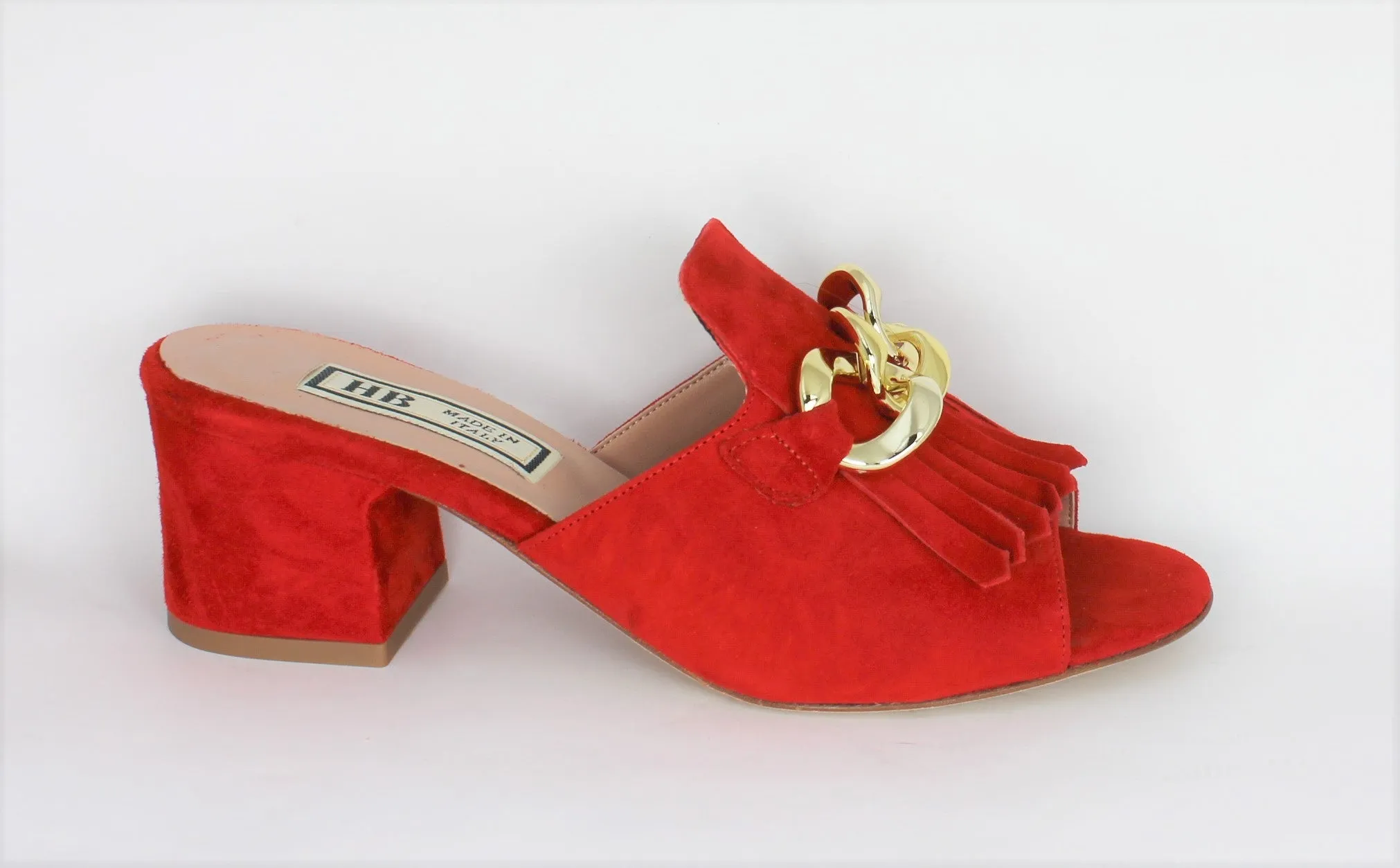 Kim Open Toe Fringe Mule Sandal