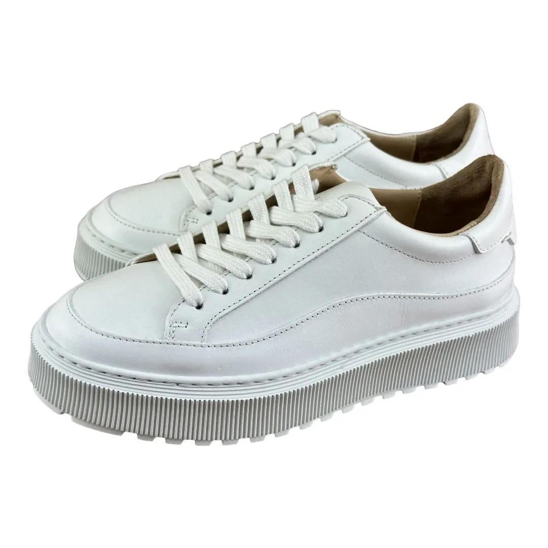 KOIO Women’s Mira Triple White Leather Low Top Sneakers Shoes