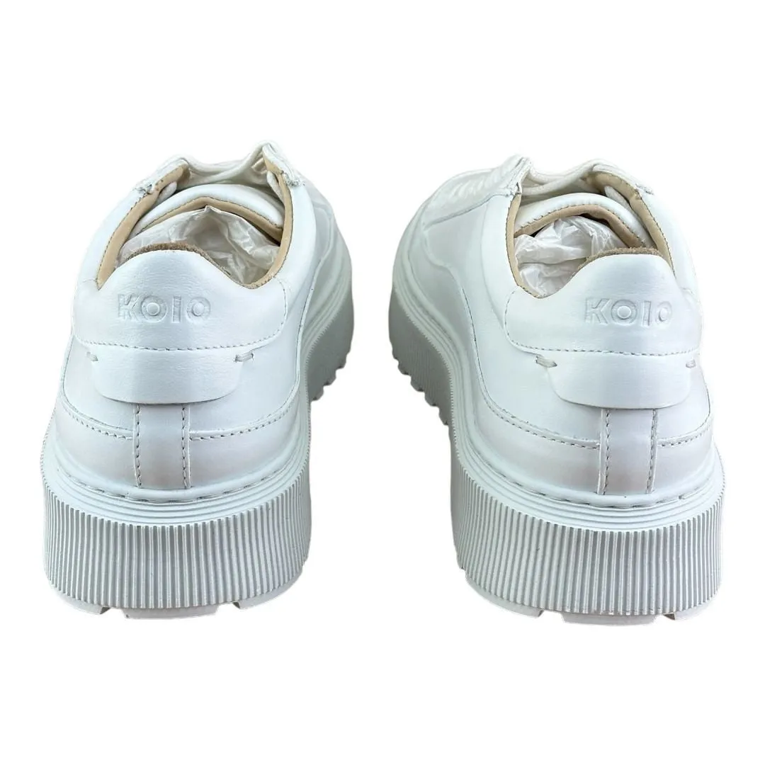KOIO Women’s Mira Triple White Leather Low Top Sneakers Shoes