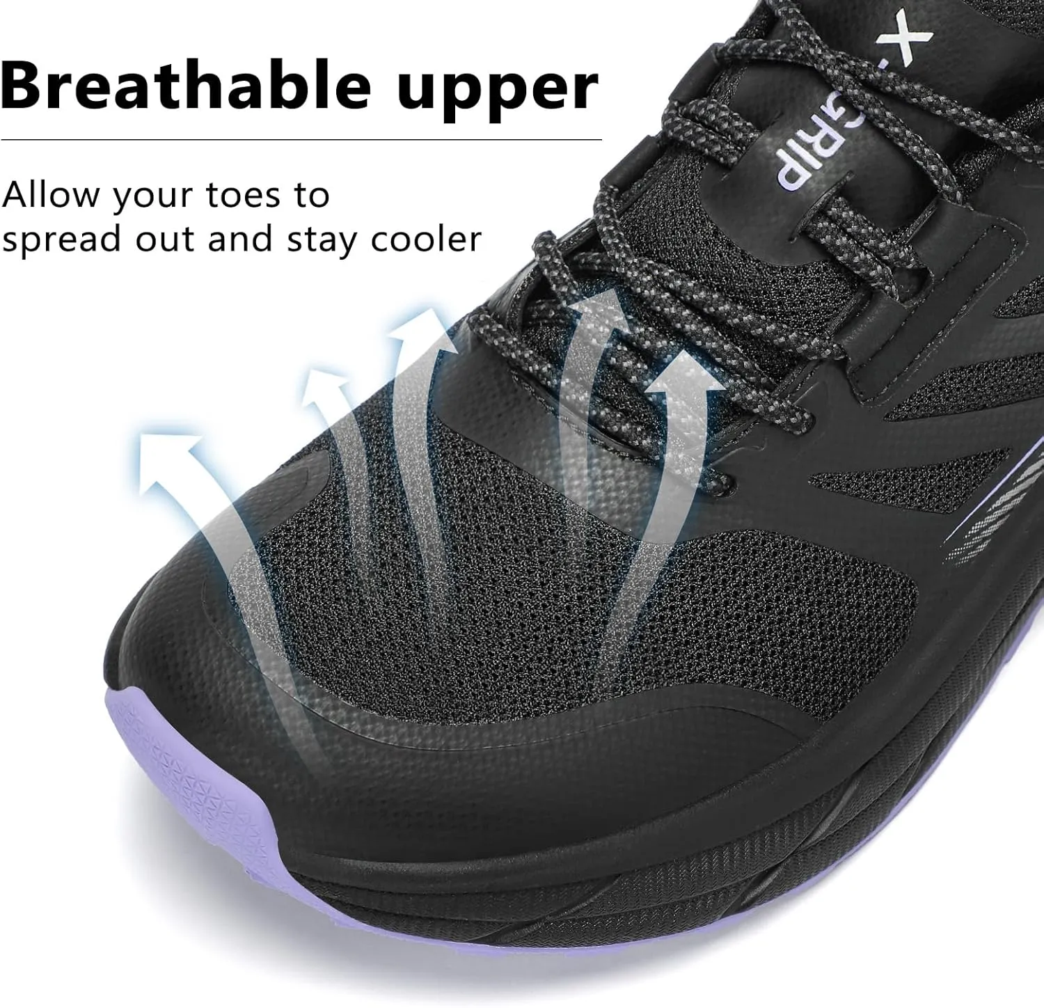 Kricely Men's Trail Running Shoes Wide Toe Box Shoes for Men Walking Sneakers