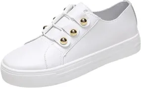 Ladmiple Womens Shoes Dressy Casual Loafers Leather Lace ups Walking Shoes Fashion Slip On Comfortable Platform Sneakers