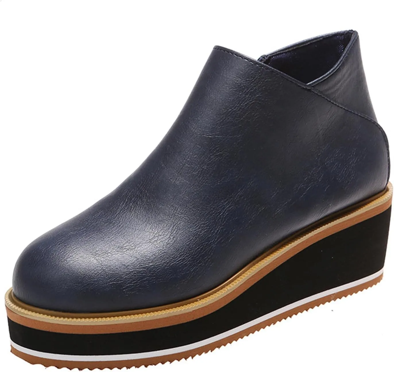 Lausiuoe Wedge Booties For Women Closed Toe Ankle Boots Heeled Dress Shoes Casual Dressy Platform Western Fall Booties
