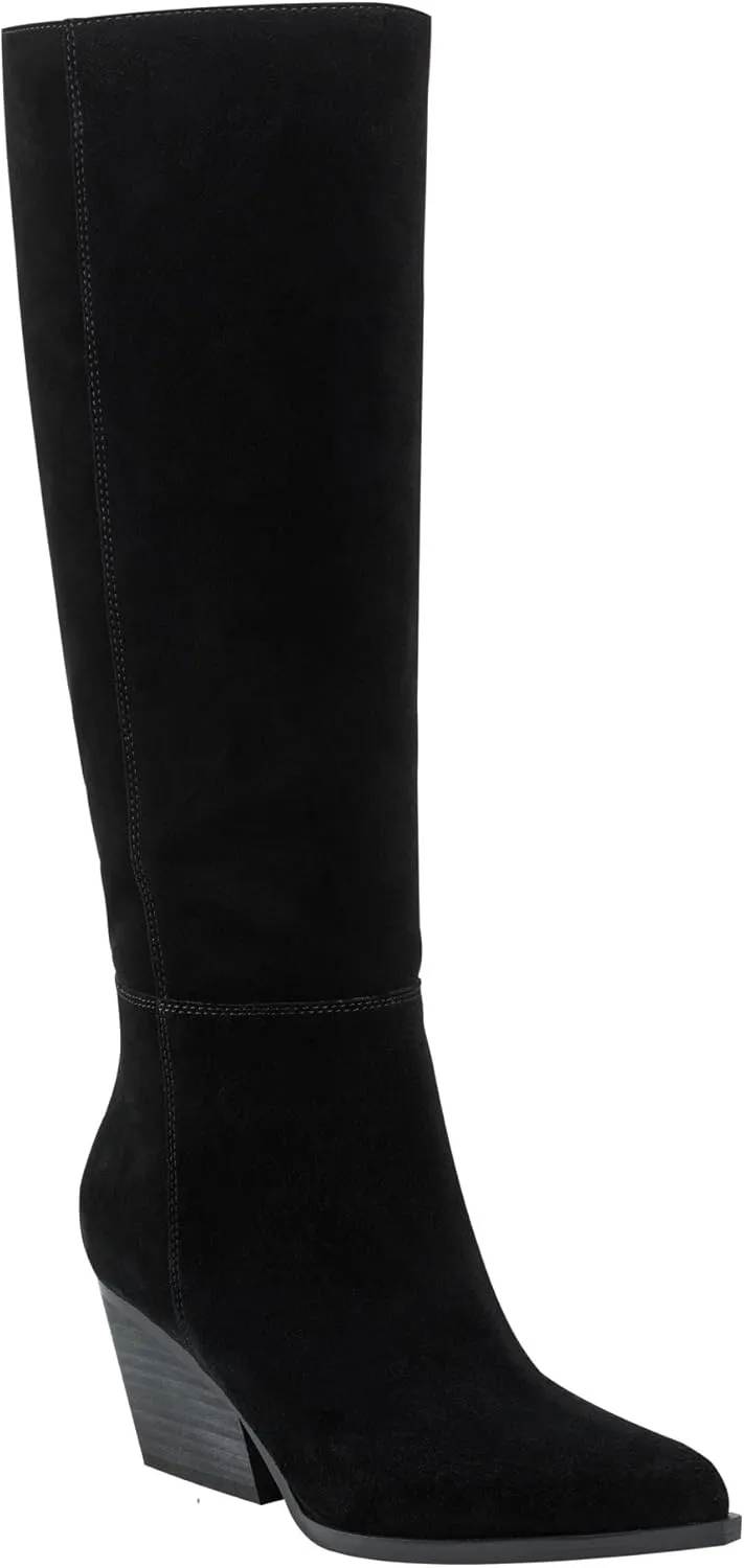 Marc Fisher LTD Women's Challi Over-The-Knee Boot, Black Suede, 6.5