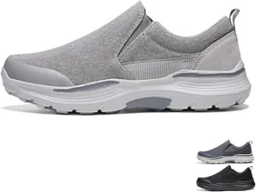 Men's Canvas Cloth Shoes Lightweight Breathable Slip-On Loafers,Outdoor Casual Platform Non Slip Soft Sport Walking Shoes