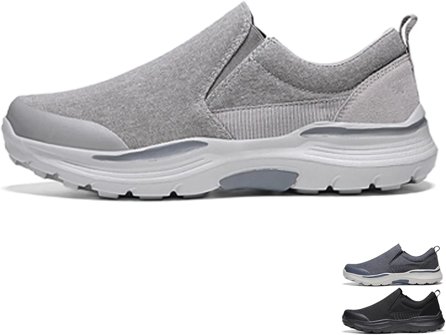 Men's Canvas Cloth Shoes Lightweight Breathable Slip-On Loafers,Outdoor Casual Platform Non Slip Soft Sport Walking Shoes