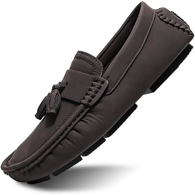 Men's Loafers Round Toe Suede with Tassel Penny Driving Loafers Flat Heel Comfortable Anti-Slip Party Slip-on