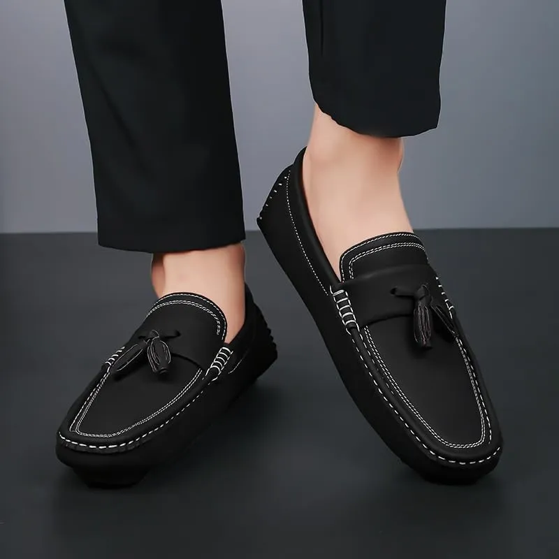 Men's Loafers Round Toe Suede with Tassel Penny Driving Loafers Flat Heel Comfortable Anti-Slip Party Slip-on